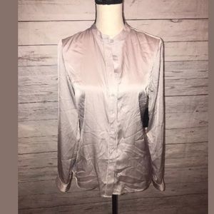 Guess Size Small Womens Silver Gray Button Up